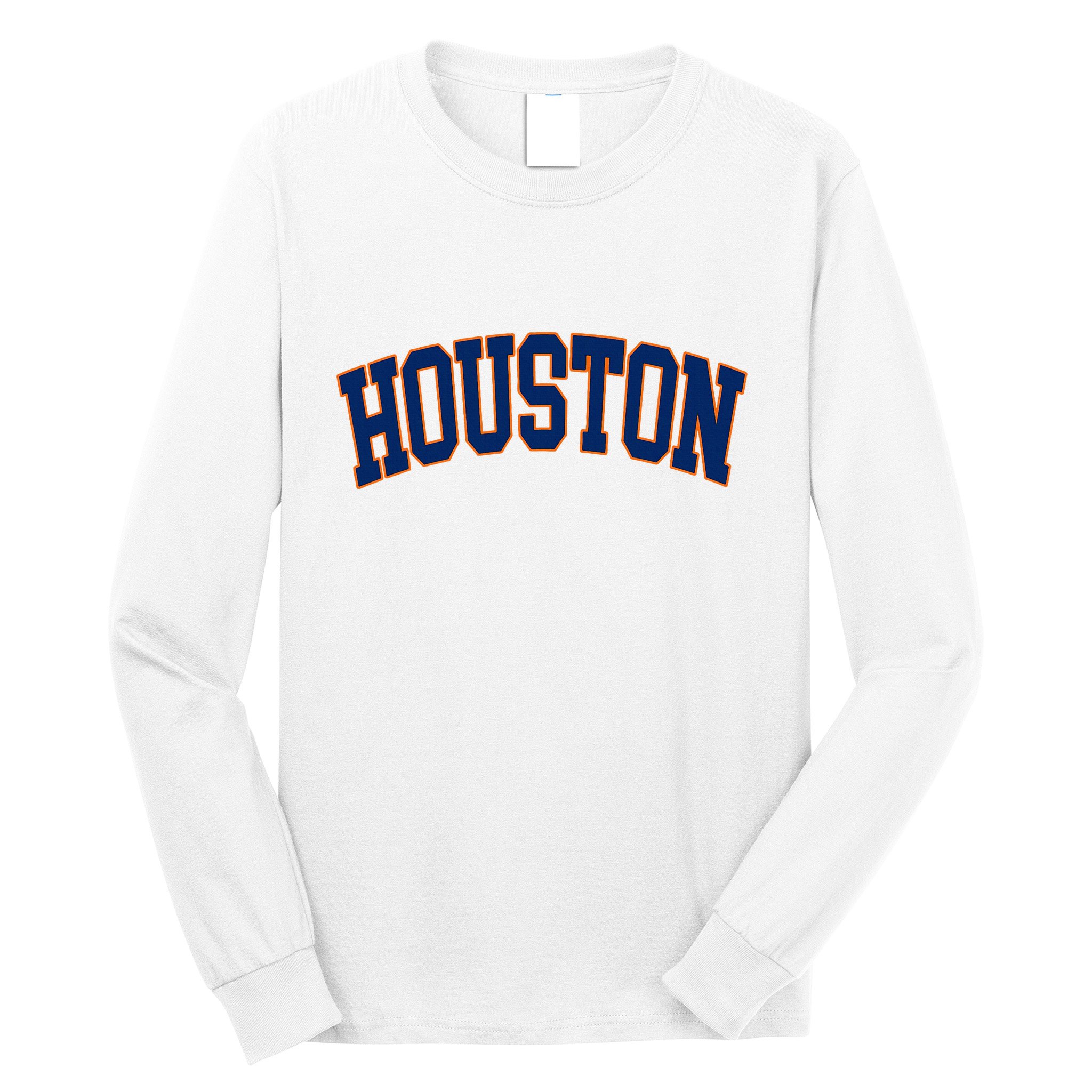 Houston Vintage Blue Orange Long Sleeve Shirt
