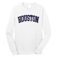 Houston Vintage Blue Orange Long Sleeve Shirt