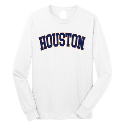 Houston Vintage Blue Orange Long Sleeve Shirt