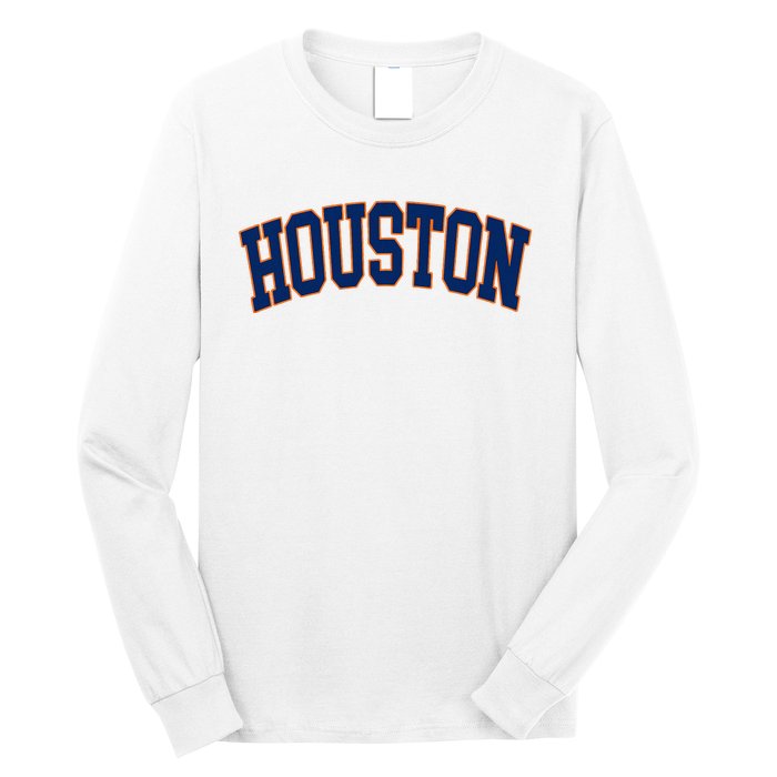 Houston Vintage Blue Orange Long Sleeve Shirt