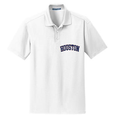 Houston Vintage Blue Orange Dry Zone Grid Polo