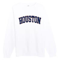 Houston Vintage Blue Orange Premium Crewneck Sweatshirt