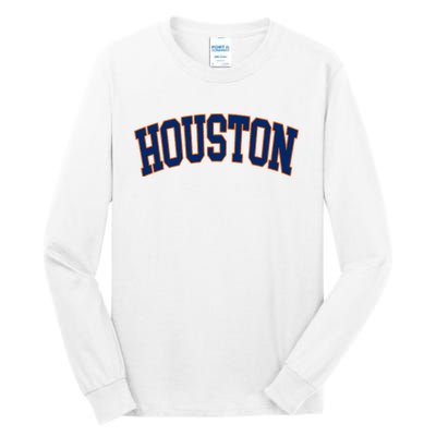 Houston Vintage Blue Orange Tall Long Sleeve T-Shirt