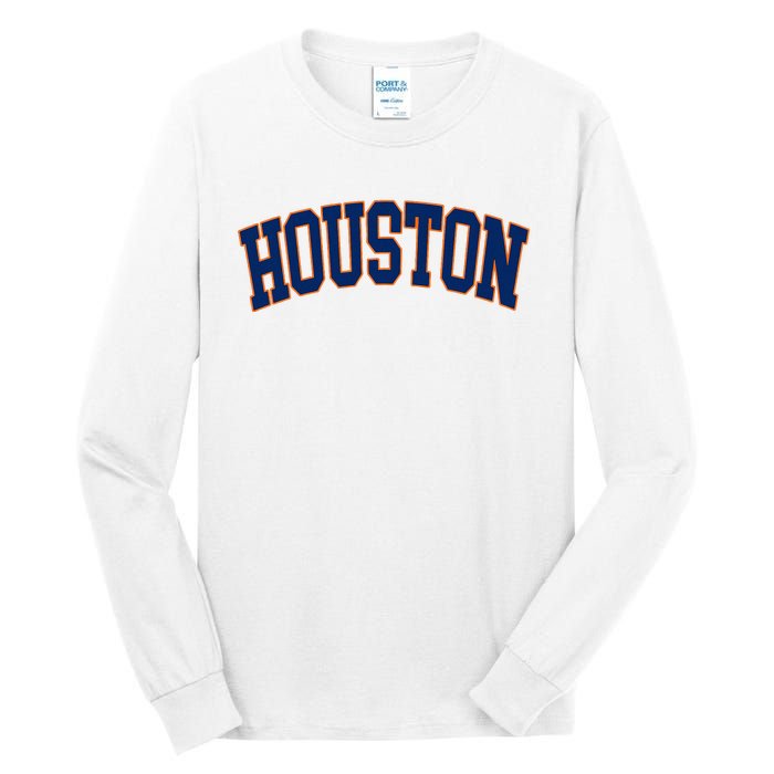 Houston Vintage Blue Orange Tall Long Sleeve T-Shirt