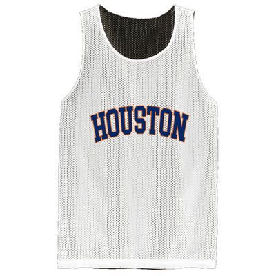 Houston Vintage Blue Orange Mesh Reversible Basketball Jersey Tank