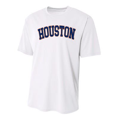 Houston Vintage Blue Orange Performance Sprint T-Shirt