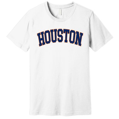 Houston Vintage Blue Orange Premium T-Shirt