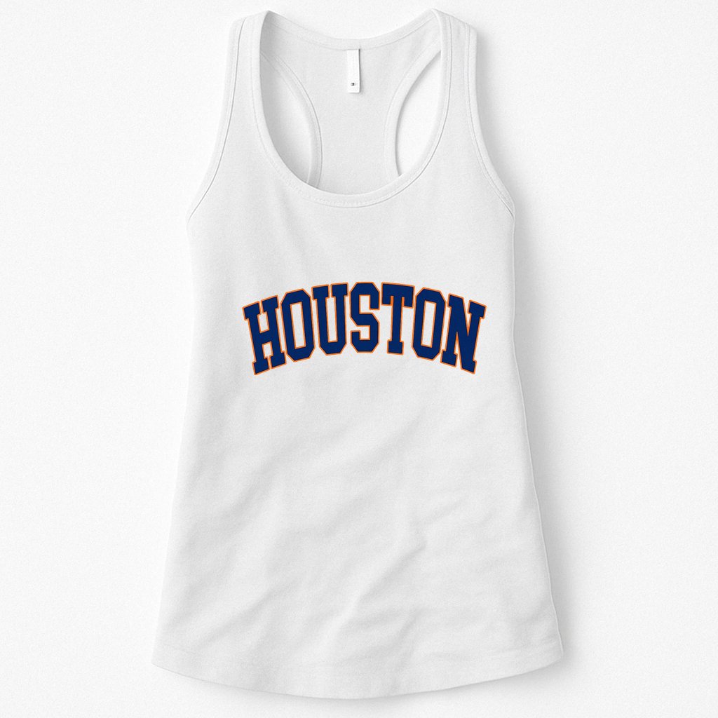 Houston Vintage Blue Orange Womens Tank Top