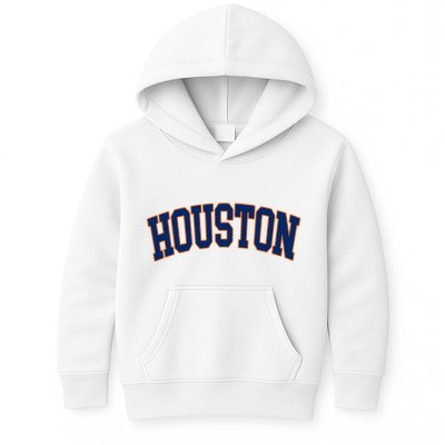 Houston Vintage Blue Orange Kids Hoodie