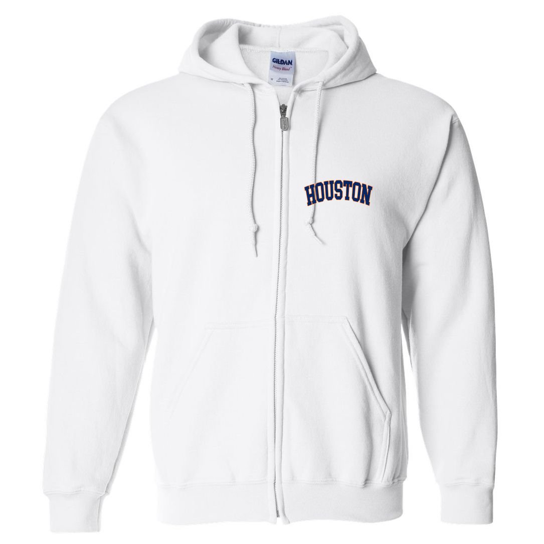 Houston Vintage Blue Orange Full Zip Hoodie