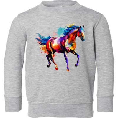 Horse Vivid Colors Riding Horse Horseback Horse Toddler Sweatshirt