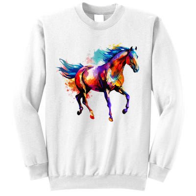 Horse Vivid Colors Riding Horse Horseback Horse Sweatshirt