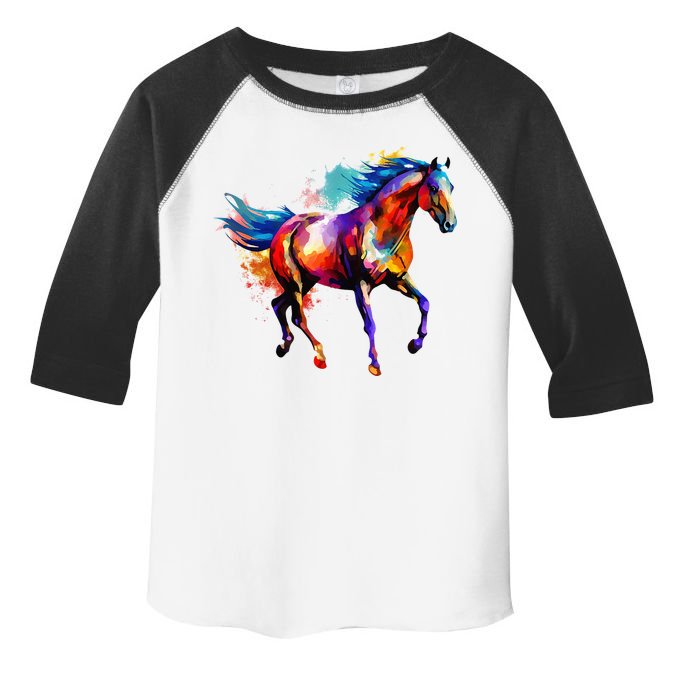Horse Vivid Colors Riding Horse Horseback Horse Toddler Fine Jersey T-Shirt