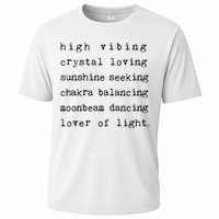 High Vibing Crystal Loving Sunshine Seeking Chakra Balancing Cooling Performance Crew T-Shirt