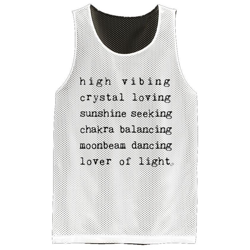 High Vibing Crystal Loving Sunshine Seeking Chakra Balancing Mesh Reversible Basketball Jersey Tank