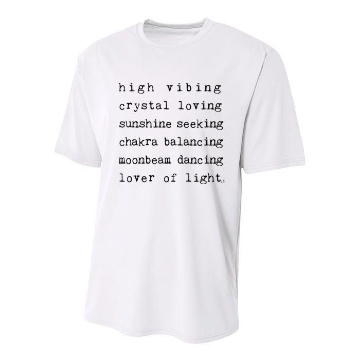 High Vibing Crystal Loving Sunshine Seeking Chakra Balancing Youth Performance Sprint T-Shirt