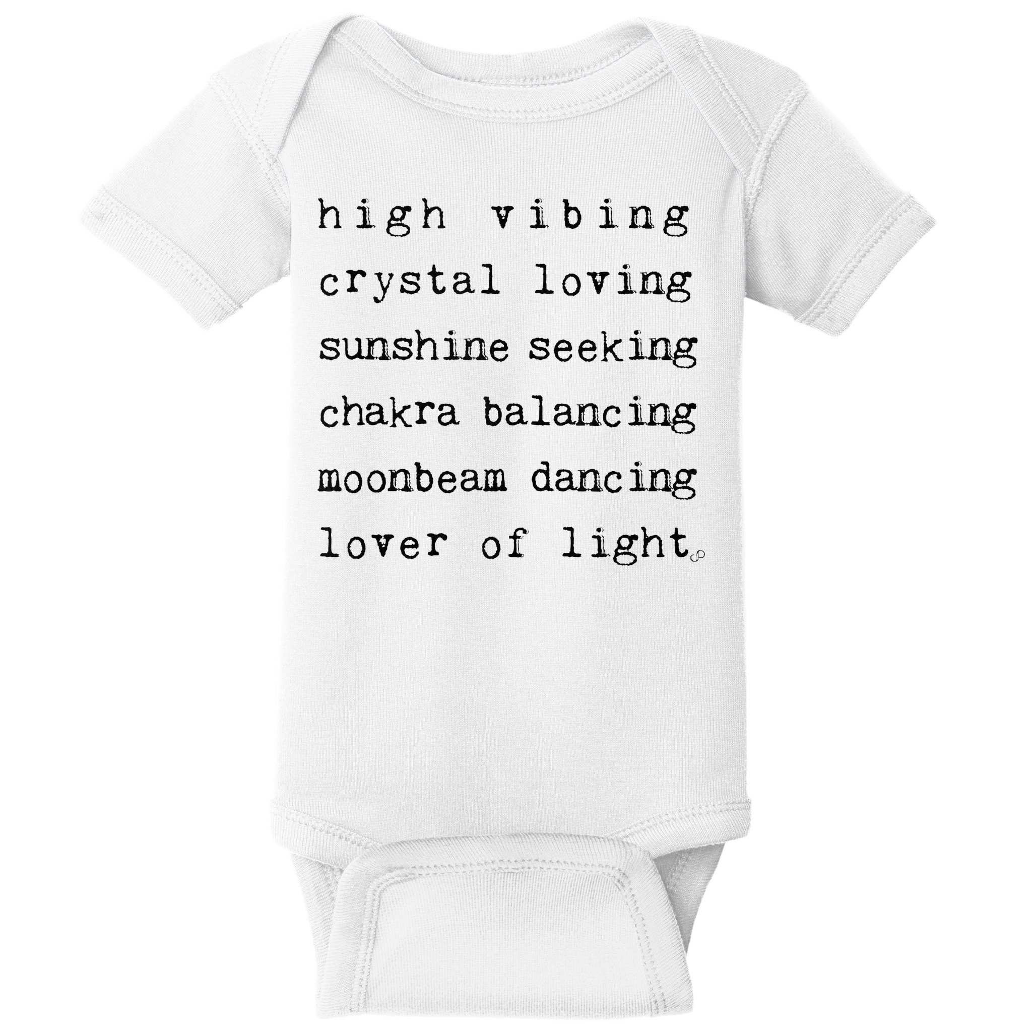 High Vibing Crystal Loving Sunshine Seeking Chakra Balancing Baby Bodysuit