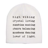 High Vibing Crystal Loving Sunshine Seeking Chakra Balancing Short Acrylic Beanie