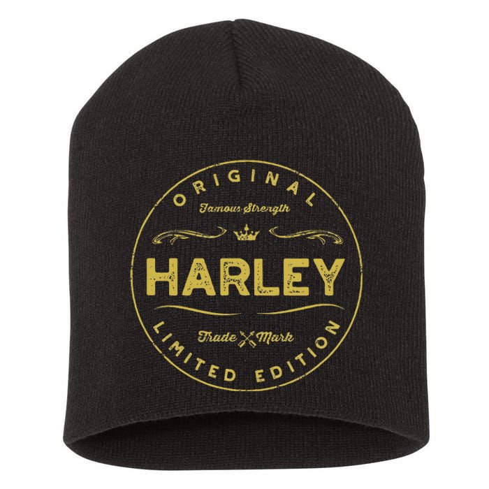 Harley Vintage Classic Circular Design Short Acrylic Beanie