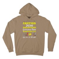 Handyman Vintage Caution Insane Handyman Suffering From Hoodie