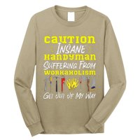 Handyman Vintage Caution Insane Handyman Suffering From Long Sleeve Shirt