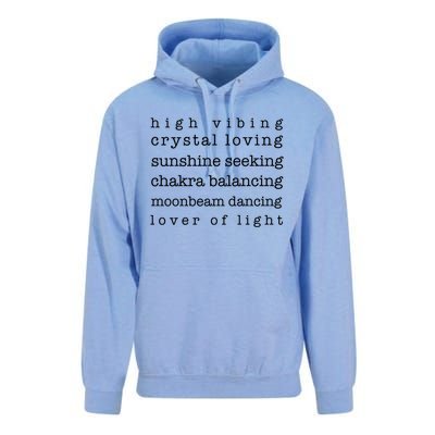 High Vibing Crystal Loving Sunshine Seeking Chakra Balancing Gift Unisex Surf Hoodie