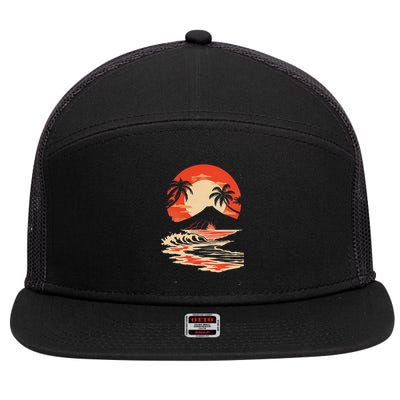 Hawaiian Volcano Cool 7 Panel Mesh Trucker Snapback Hat