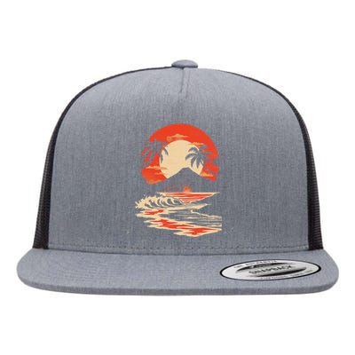 Hawaiian Volcano Cool Flat Bill Trucker Hat