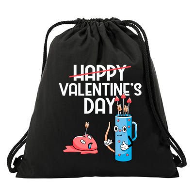 Happy Valentines Day Cute Gift Funny Cupid Bow And Arrow Heart Gift Drawstring Bag