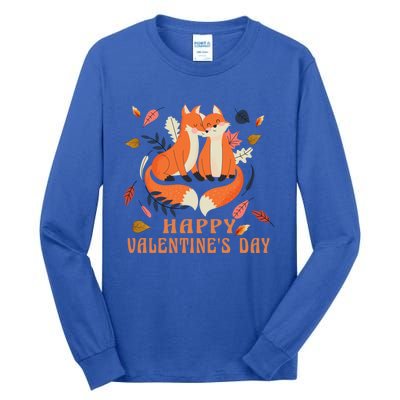 Happy Valentine's Day Love Fox Gift Tall Long Sleeve T-Shirt