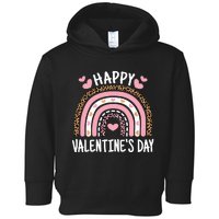 Happy Valentines Day Leopard Rainbow Toddler Hoodie