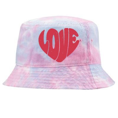 Happy Valentine's Day Love Hearts Retro Wo Tie-Dyed Bucket Hat