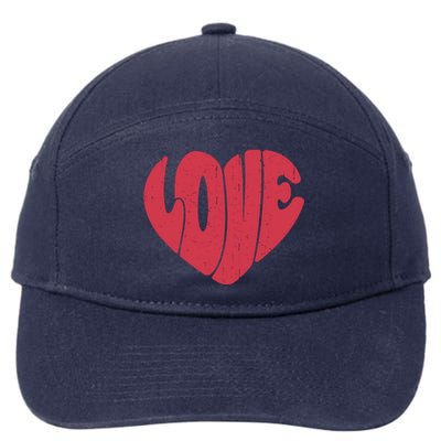 Happy Valentine's Day Love Hearts Retro Wo 7-Panel Snapback Hat