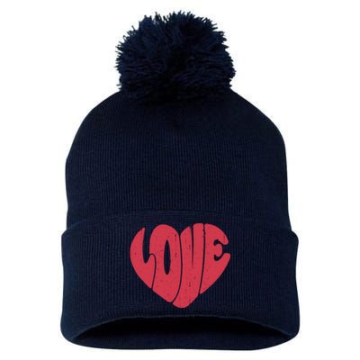 Happy Valentine's Day Love Hearts Retro Wo Pom Pom 12in Knit Beanie