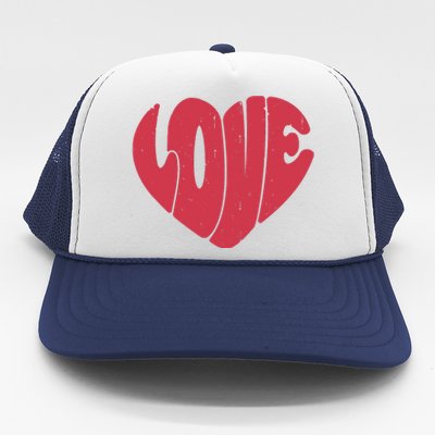 Happy Valentine's Day Love Hearts Retro Wo Trucker Hat