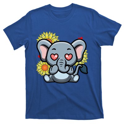 Happy Valentine's Day Elephant Sunflower Heart Valentine Cool Gift T-Shirt