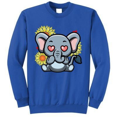 Happy Valentine's Day Elephant Sunflower Heart Valentine Cool Gift Tall Sweatshirt