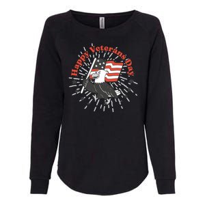 Happy Veterans Day Eagle Womens California Wash Sweatshirt