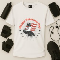 Happy Veterans Day Eagle Cooling Performance Crew T-Shirt