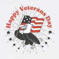 Happy Veterans Day Eagle Cooling Performance Crew T-Shirt