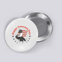 Happy Veterans Day Eagle Button