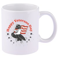 Happy Veterans Day Eagle 11oz C Handle Ceramic Mug