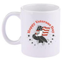 Happy Veterans Day Eagle 11oz C Handle Ceramic Mug
