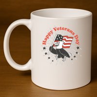 Happy Veterans Day Eagle 11oz C Handle Ceramic Mug
