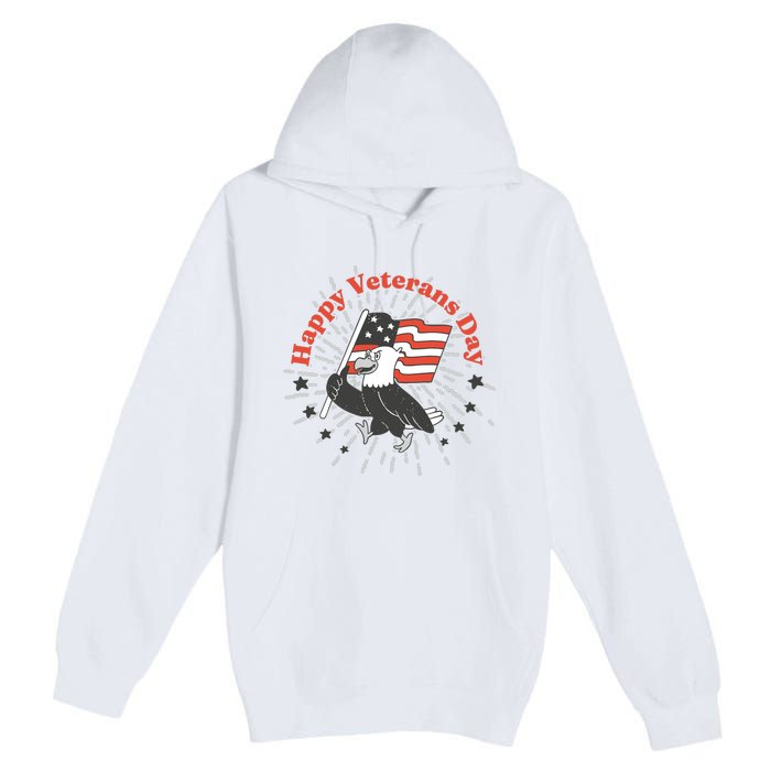 Happy Veterans Day Eagle Premium Pullover Hoodie