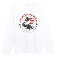 Happy Veterans Day Eagle Premium Crewneck Sweatshirt