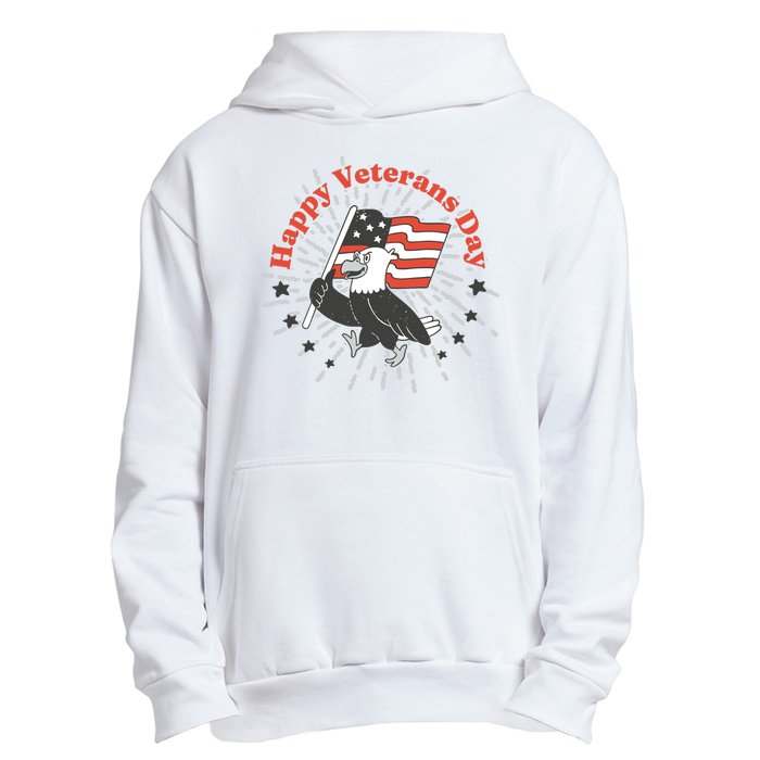 Happy Veterans Day Eagle Urban Pullover Hoodie