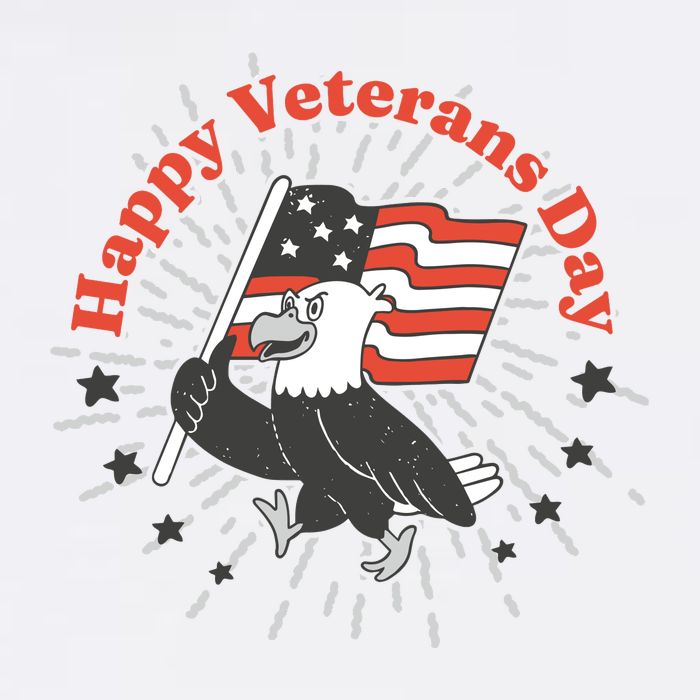 Happy Veterans Day Eagle Baby Bodysuit