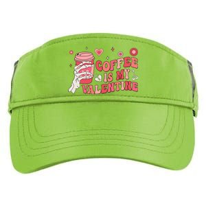 Happy Valentines Day Coffee Is My Valentines Groovy Skull Funny Gift Adult Drive Performance Visor