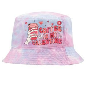 Happy Valentines Day Coffee Is My Valentines Groovy Skull Funny Gift Tie-Dyed Bucket Hat